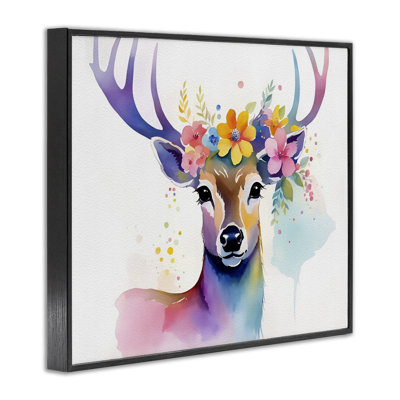 Guirlande de cerf floral, art giclée par Amber Clarkson
