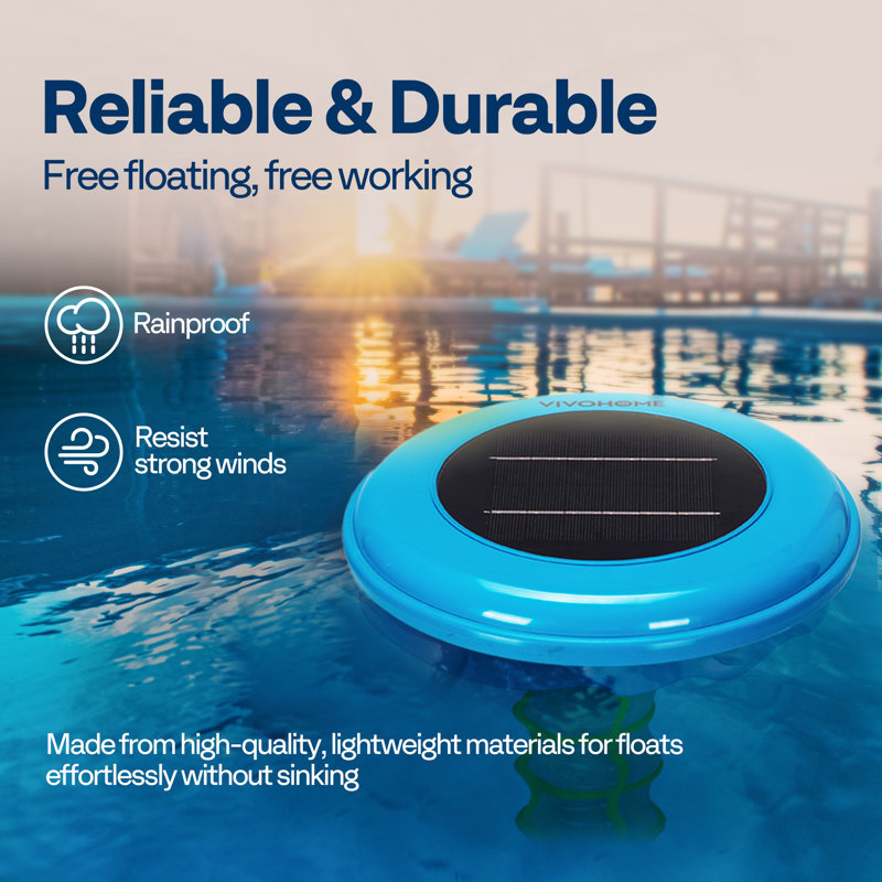 Outils de nettoyage solaires automatiques sans chlore pour piscine, Bleu