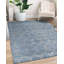 Tapis bleu moderne à motif géométrique de losanges en laine noué à la main-712702393