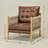 28.7'' W Top-grain Genuine Leather Accent Chair With Fabric Tape Wrapped Arms-1012755206-1012755210