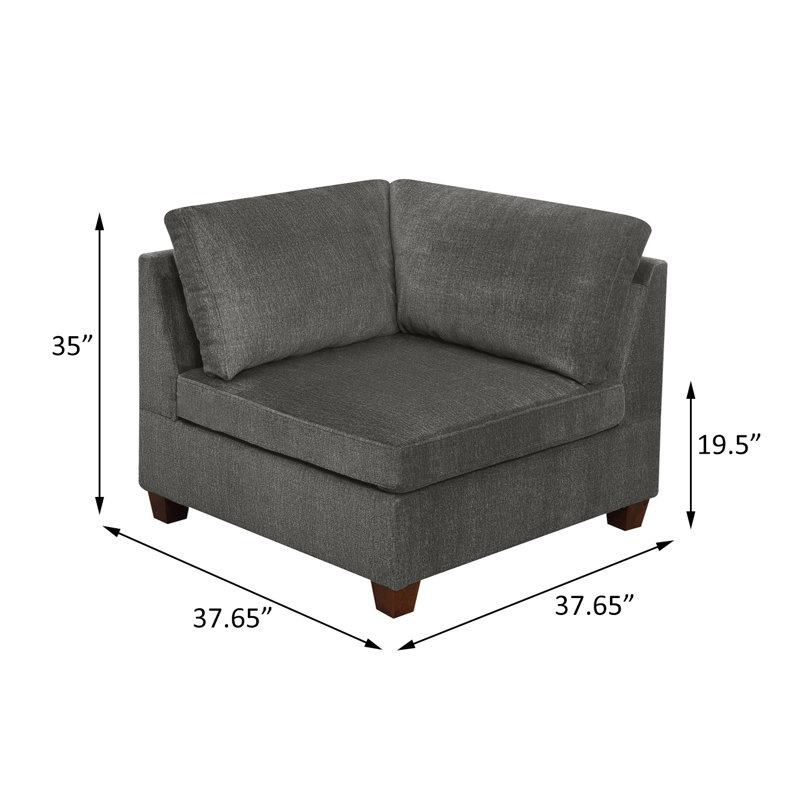 Coin d'angle Akhsa Chenille, Gris chenille