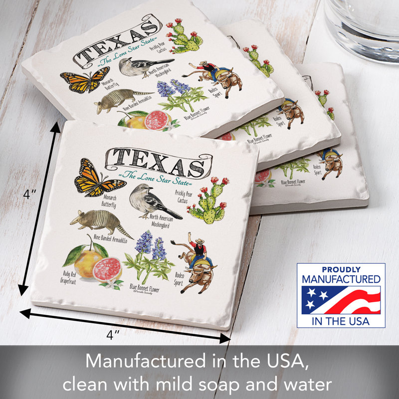 Ensemble de sous-verres August Grove® Texas State