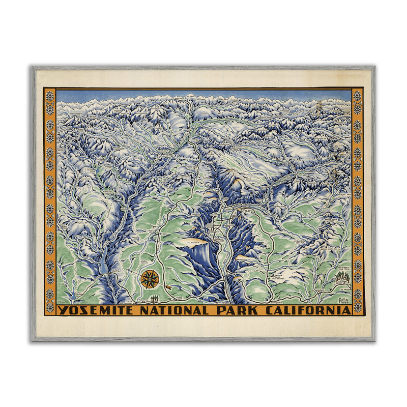 Art giclée rétro de Yosemite par Stellar Design Studio, Estampe numérique Farmhouse, H 24 po x l 30 po