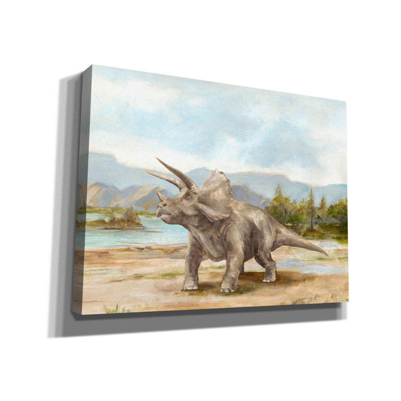 «Dinosaur Illustration II» par Ethan Harper, art mural sur toile, H 12 po x l 16 po x P 0,75 po