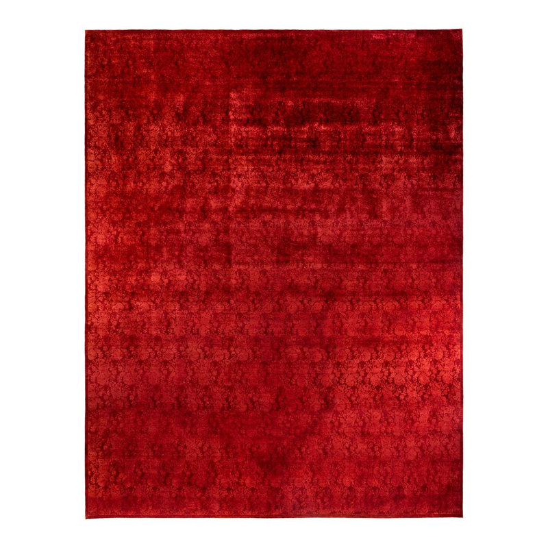 Portree One-of-a-Kind 12' 1" X 16' 4" New Age Rectangular Wool Area Rug Red