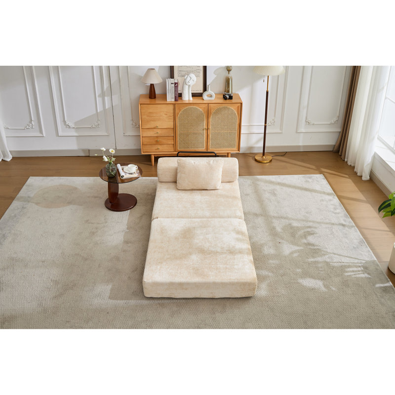 Chenille convertible 1 place Alexandro, Beige