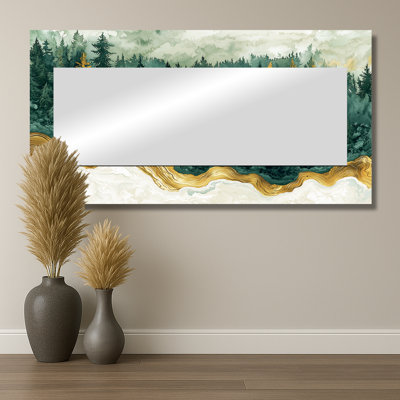 «Wolf in Winter Forest Ink River I», art mural miroir animal loup, imprimé sur métal