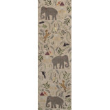 Menagerie Floral Area Rug in Silver/Cream/Teal