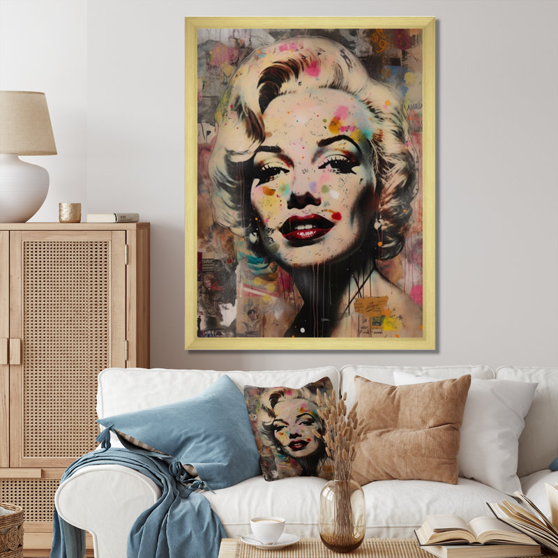Portrait rétro de Marilyn - impression, H 40 po x l 30 po x P 1,5 po, Encadrement doré