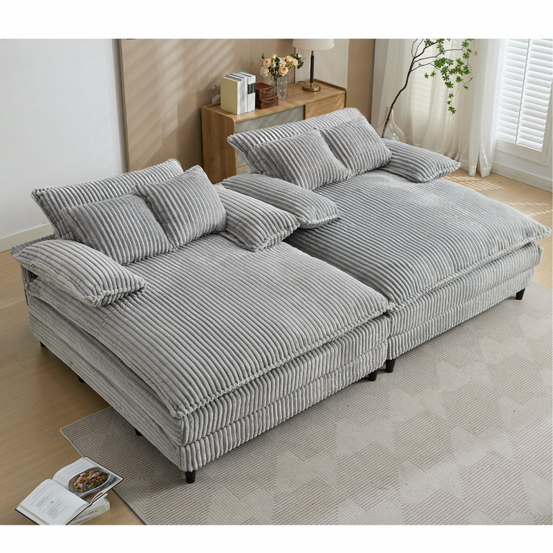 Méridienne double avec 4 coussins pour l'intérieur, Gris
