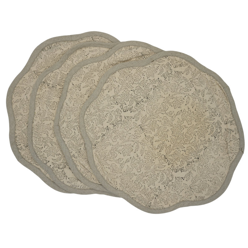 Ensemble de napperons festonnés raffinés 15 "Fabividine - Vishvjaal