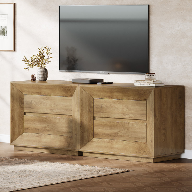 Ensemble de 2 tables de chevet surdimensionnées, Chêne