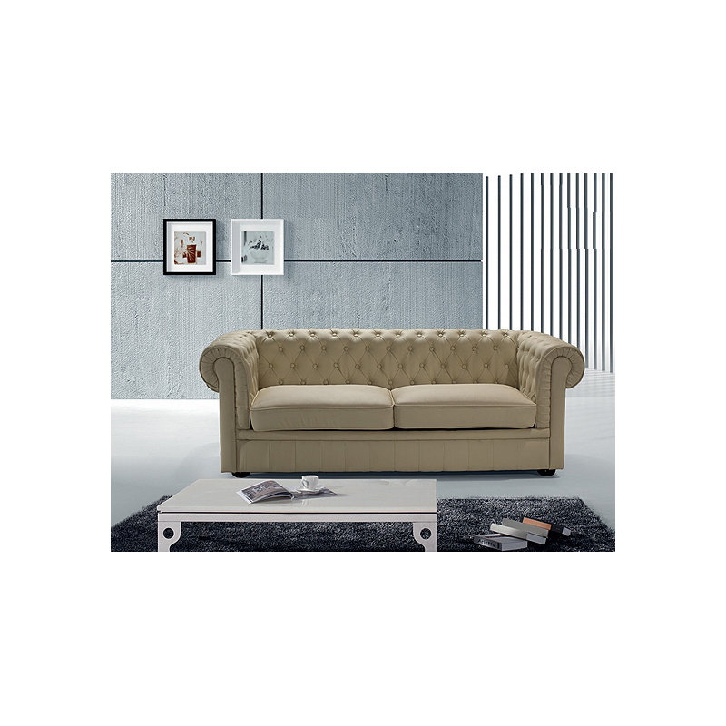 Genuine Leather Sofa, Beige