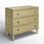 Commode 3 tiroirs en bois massif l 18 po