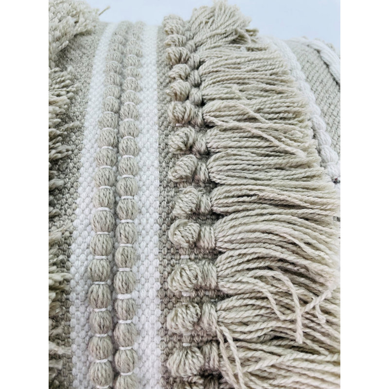 Fringed Outdoor Throw Pillow