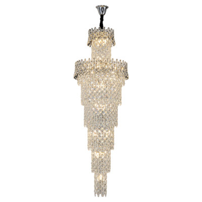18-Light K9 Crystal Waterfall Staircase Chandelier 