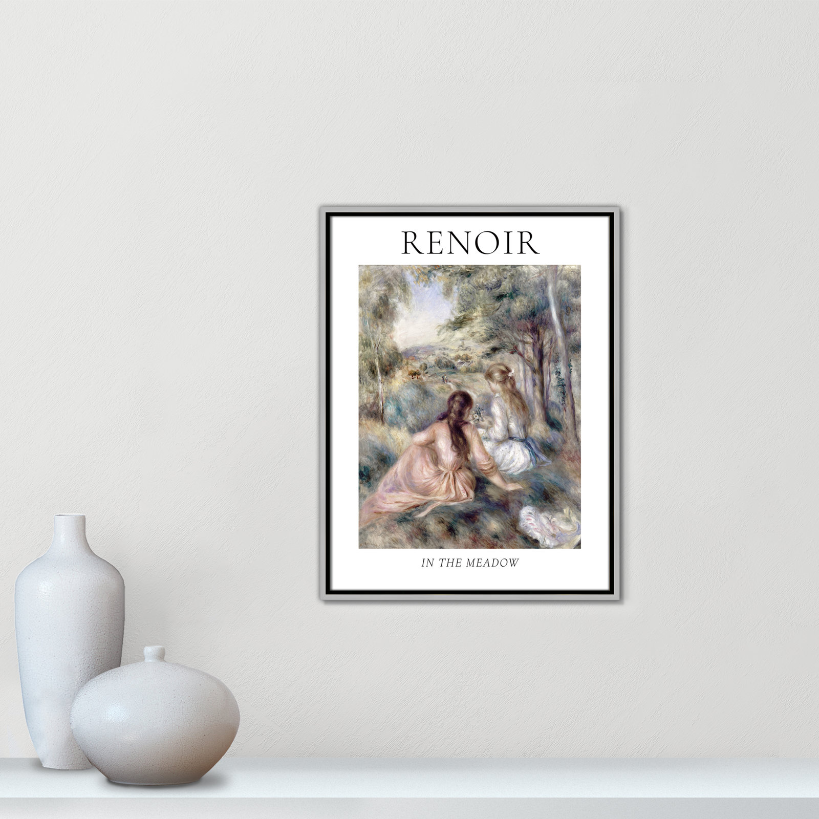 Old Masters Collection "In the Meadow" Print, Silver Floater Frame, No, 25.5" H x 19.5" W x 2" D