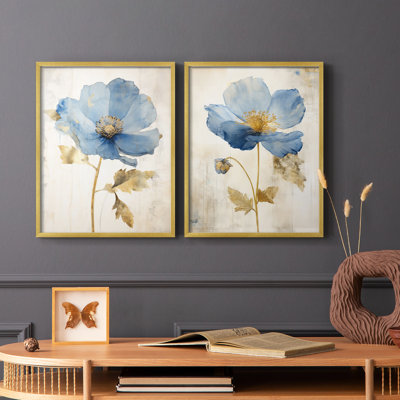 FLORAL Series XXXVII - reproduction encadrée de qualité supérieure - prête à être accrochée - aucun clou requis - aucun clou requis