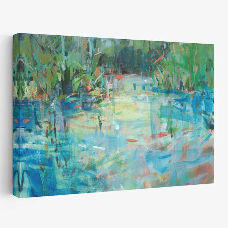 «Evening Creek Blues» - paysages contemporains, cours d'eau, cours d'eau, cours d'eau, H 16 po x l 24 po