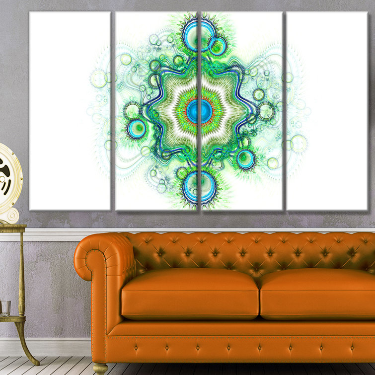 DesignArt Cabalistic Star Fractal Flower On Canvas 4 Pieces Print ...