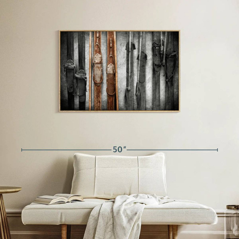 Collection de ski, Cadre flottant en bois naturel, 37 po x 25 po