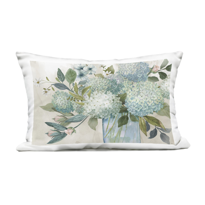 Coussin extérieur Hydrangeas Galore, Green Landscape & Nature 40, Rectangle H 14 po x l 20 po