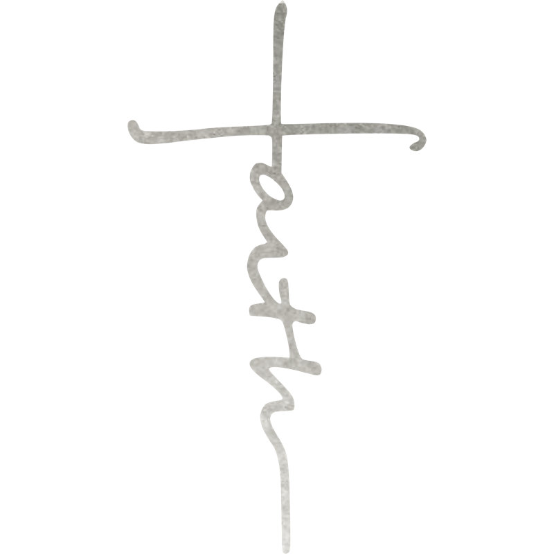 Faith Cross - Metal Wall Art, Silver, 23" H x 12" W x 0.06" D