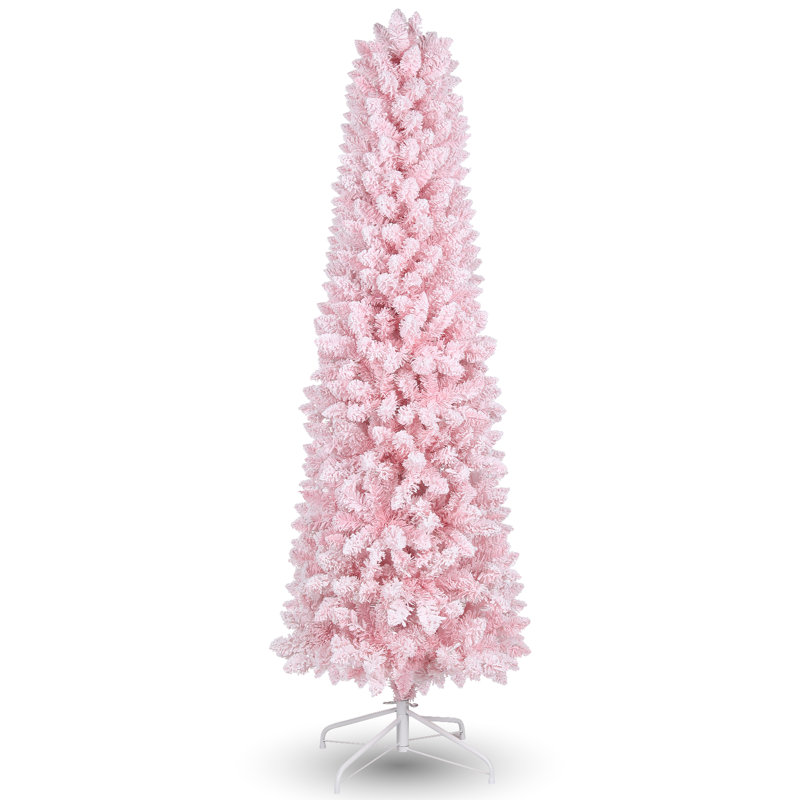 Arbre de Noël enneigé 6 pi avec lumières DEL, arbres de Noël minces faciles à installer