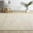 Abstract Modern High-Low/Carved Polyester Area Rug, Cream/Gold-414503244-424477455