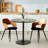 31.5" Round Modern Kitchen Table with Pedestal Base For Dining Room, Coffee Shop-96897777