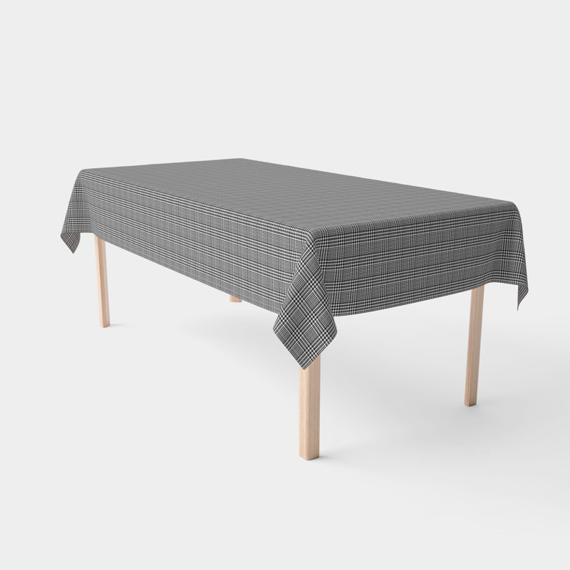 Jayden-Lee Houndstooth Cotton Rectangular Tablecloth Washable Dining Linen, 84" x 60"