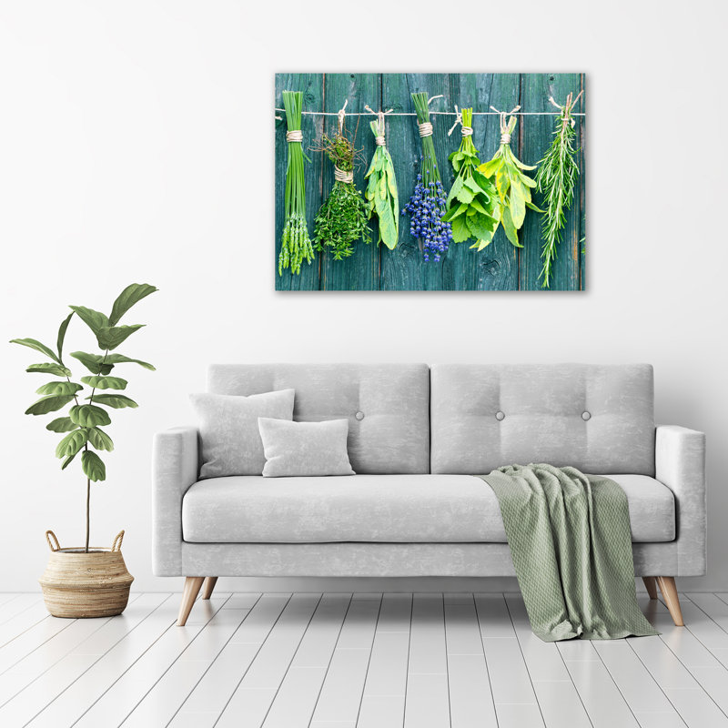 Herbs On A String - No Frame Print on Canvas