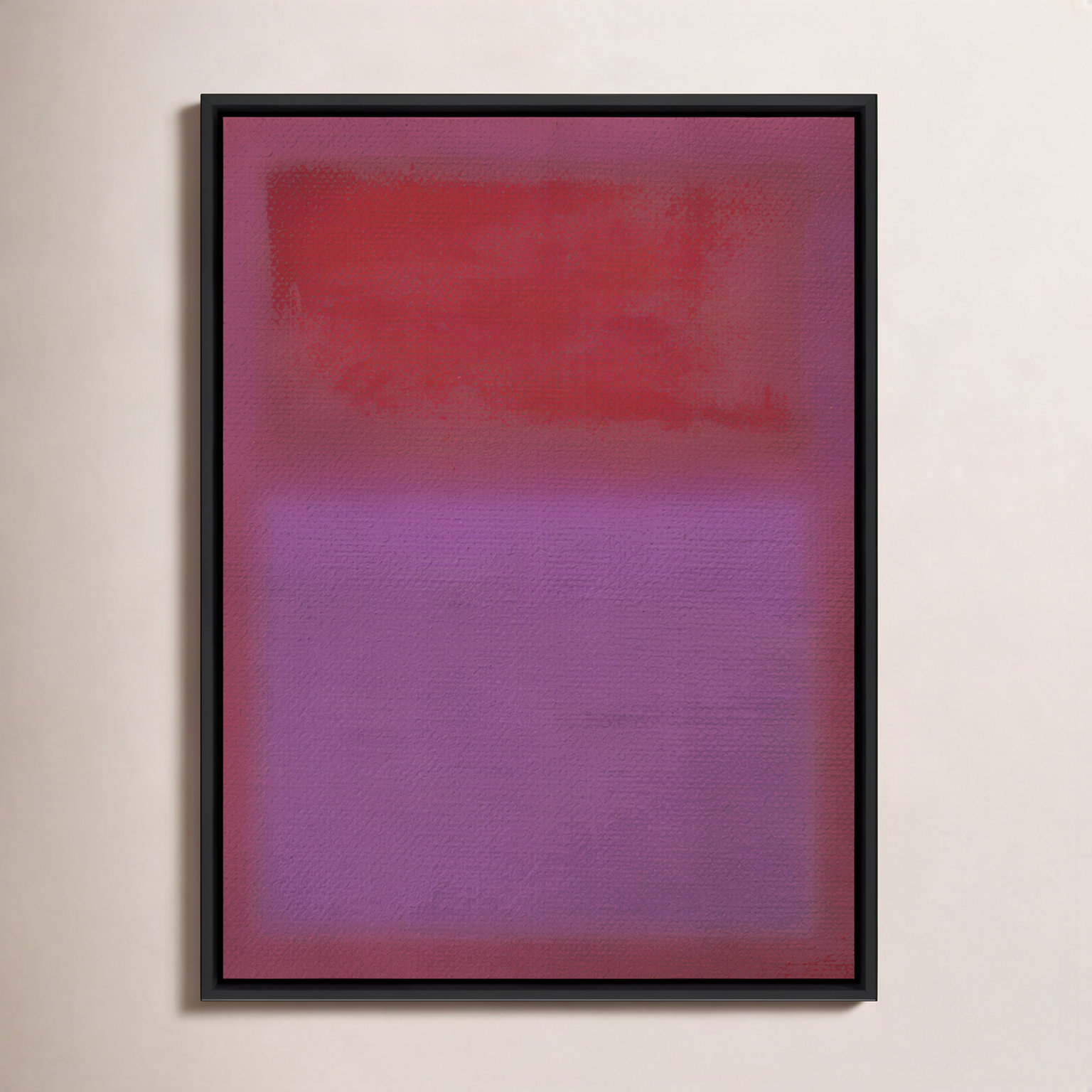 Composition Deep by Charles Stuart, 48" H x 36" W x 2" D, Violet, Black
