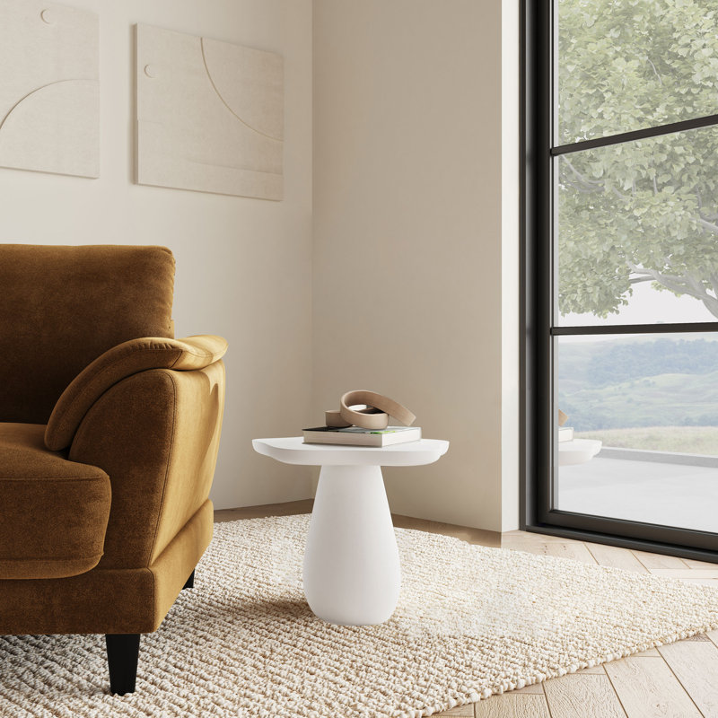 Table d'appoint avec plateau en forme de nuage blanc cassé 17 po Perth, H 16 po x l 16,75 po x P 15,75 po