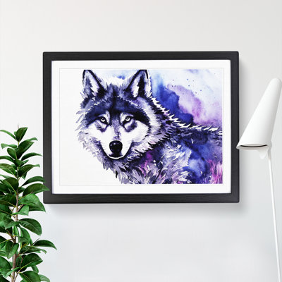 XH1022-10265X Wolf In Watercolour Abstract - Single Picture Frame Painting