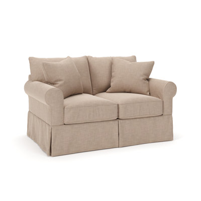 Amari 63" Rolled Arm Slipcovered Loveseat