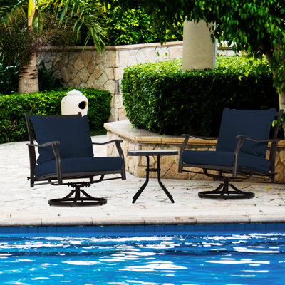Ensemble de chaises pivotantes d'extérieur Charlton Home®