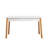 Modern 6-Piece Dining Table & Chairs Set, Atlantic Pine & White/Green | 100% Melamine Coated Particle Board, Table: 47.2 x 30.3 x 29.5 in | 4 Chairs: 18.5 x 35.4 in | Metal Frame, Linen Foam Cushions, Scandinavian Design-1897108747-1897108750-1897108737