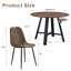 Ensemble de table et de chaises, table de salle à manger ronde minimaliste moderne de 42 pouces de diamètre, dotée de 6 chaises en tissu brun avec pieds en métal noir. Convient pour la cuisine, la salle à manger, etc.-2033762227-2033762239