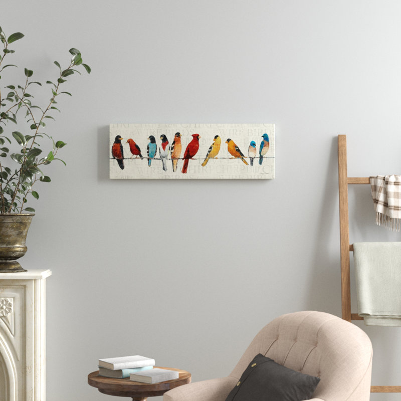 « The Usual Suspects - Birds on a Wire » par Avery Tillmon - Reproduction panoramique sur toile tendue, Toile tendue