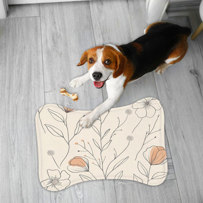 Earthy Boho Florals - 1 Piece Bone Shape Feeding Mat