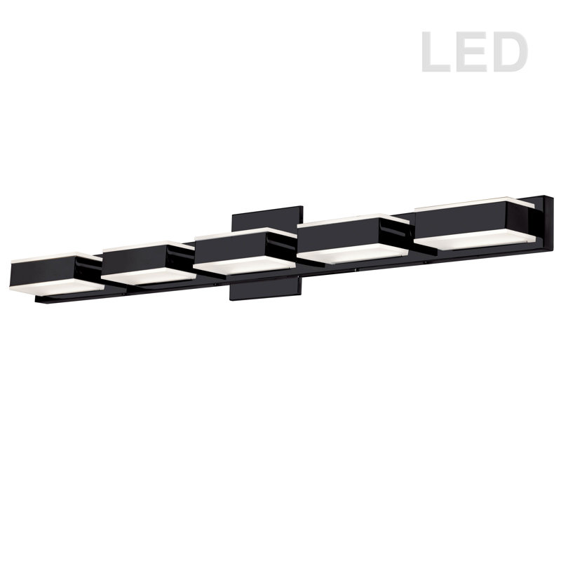 Éclairage pour meuble-lavabo mural 5 lumières Viola, Noir