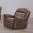 Brown Transitional Glider Recliner - Contrast Welt, Pillow Top Arms