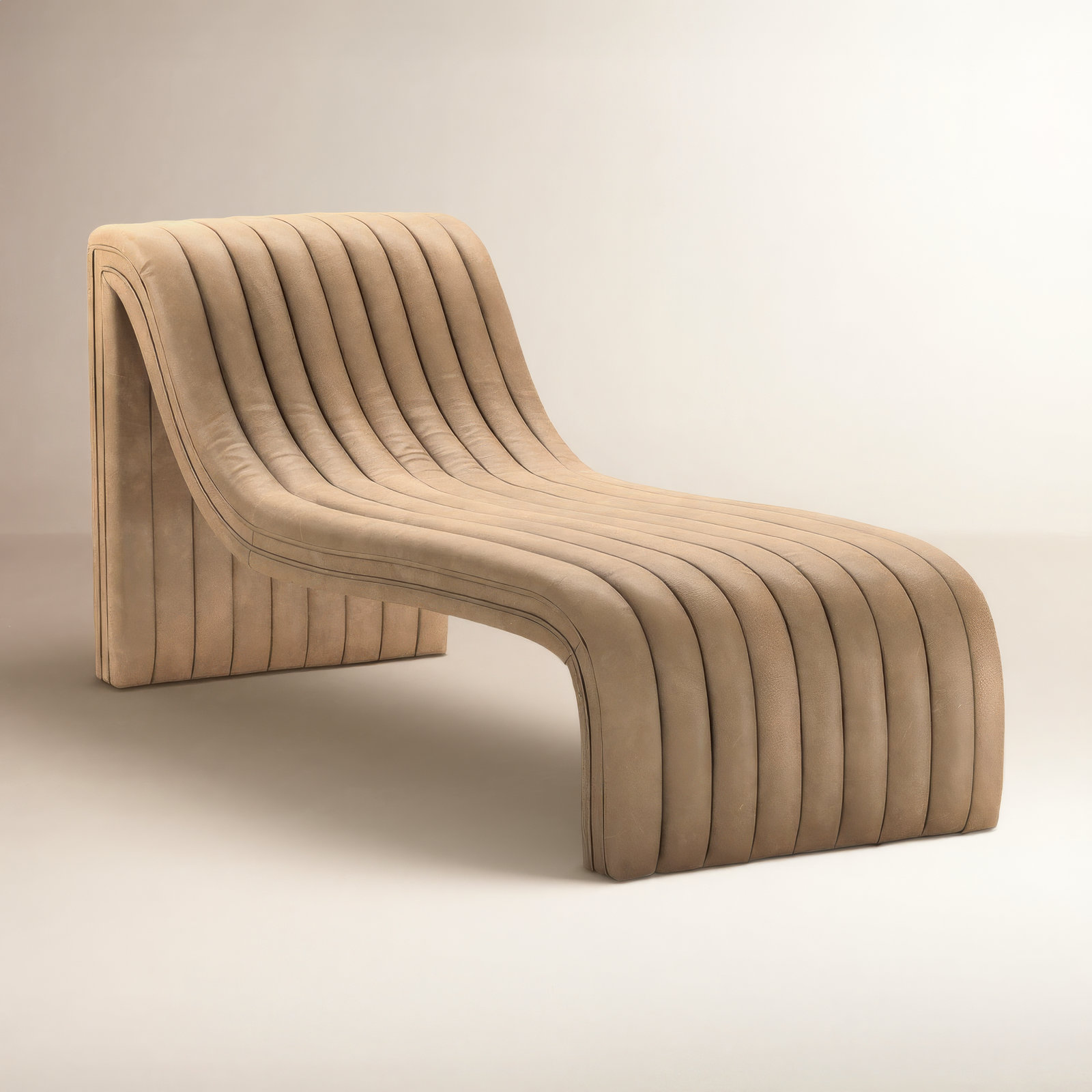 Brandt Upholstered Chaise Lounge, Palmero Drift Genuine Leather