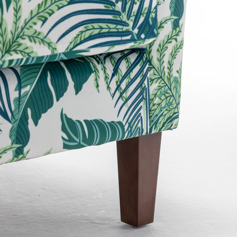 Chaise avec accoudoirs en mélange de polyester multicolore, structure en bois de bouleau massif avec pieds fuselés bruns, chaise d'appoint rembourrée de mousse avec garniture pour le bureau du salon