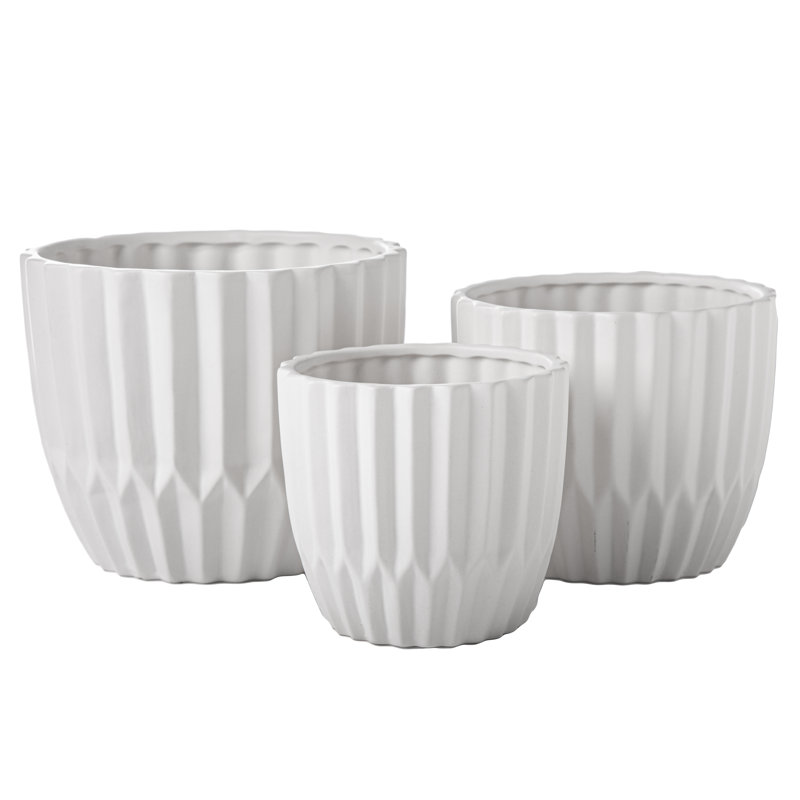 Ceramic Pot Planter, White
