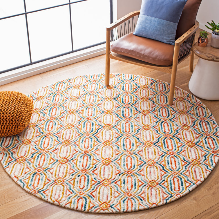 Rubalcava Hand Tufted Wool And Cotton Geometric Rug