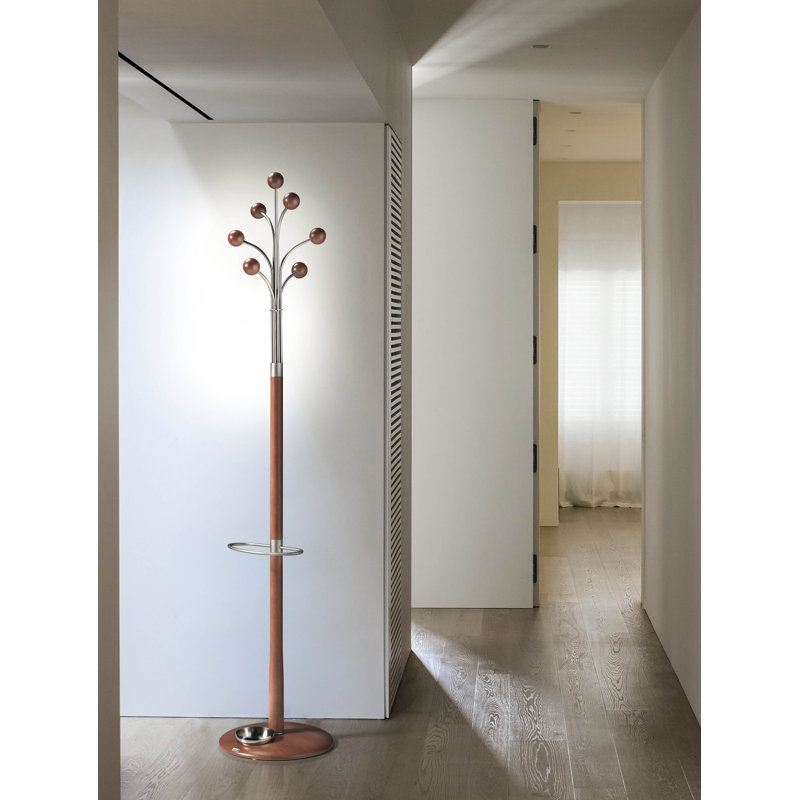Belew Freestanding 8 - Hook Coat Rack, Cherry