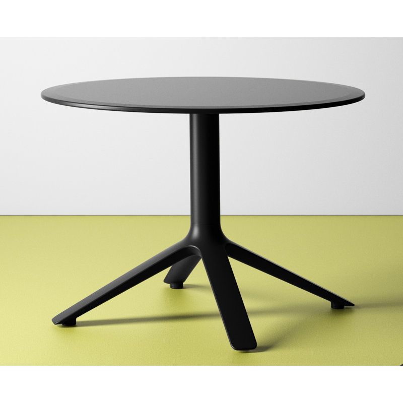 EEX Round Metal Outdoor Side Table , 27.5'' in. W 27.5'' in. D, Black
