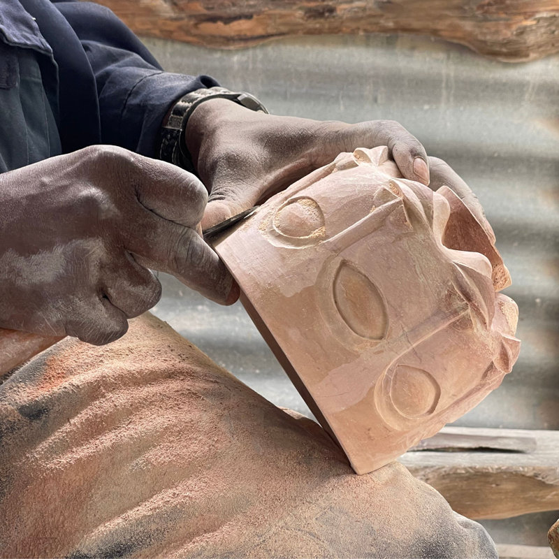 Ensemble de 5 cœurs en pierre à savon sculptés à la main Zodiac Kisii: PISCES